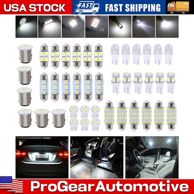 #ad 42PCS Car Interior Combo LED Map Dome Door Trunk License Plate Light Bulbs White $2.62