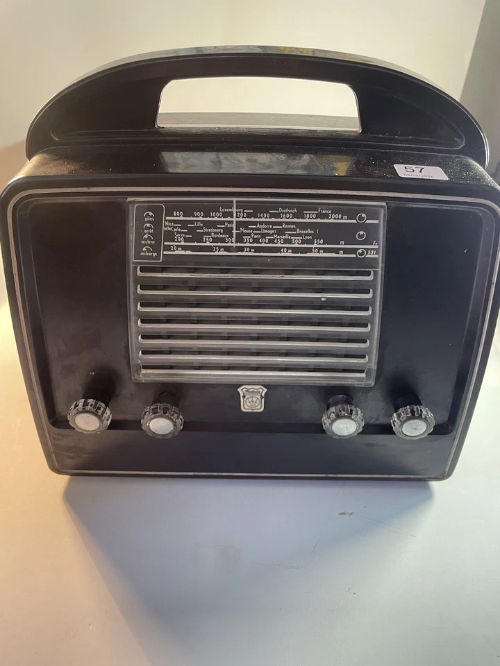 Radiola Poste de radio portatif type RA395AB, en bakélite brune TSF ANCIEN - Photo 3/4