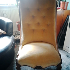 Gold Antique Slipper Chair Wonderful Original Condition Nice 👍