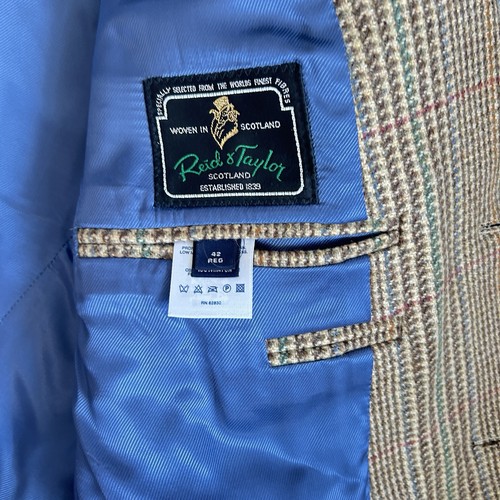 Reid & Taylor Scotland Wool Tweed Blazer Size 42R Houndstooth Sport Coat Jacket - Picture 4 of 24