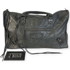 Balenciaga Anthracite Gray Work Bag Purse Leather Vintage Y2K 2007 1718V 132110