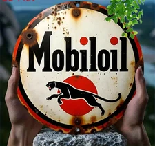 GAS Oil Rustic Sign Rustic Metal RETRO Garage Man Cave MOBILGAS PEGASUS