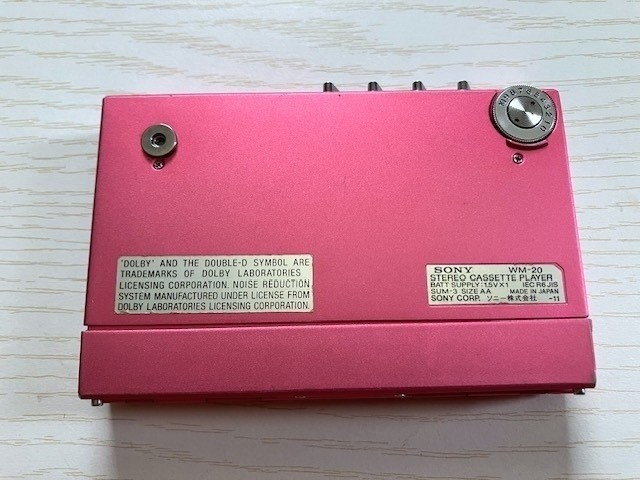 Sony Walkman WM-20 Pink Cassette Player Working As-is For Parts