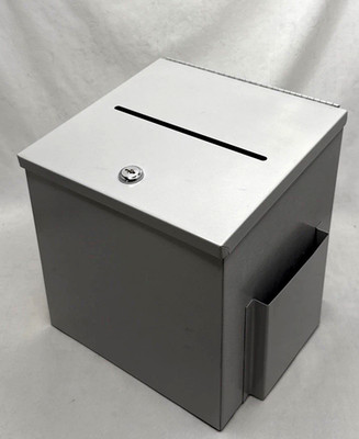 Suggestion Box Lockable Metal Outdoor Wall Mount Donation Ballot Box 8 x9 x9.5 