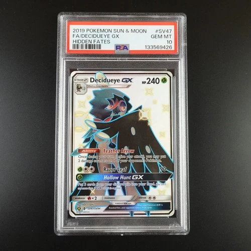 PSA 10 Decidueye GX SV47/SV94 Pokemon Hidden Fates Holo Graded Card