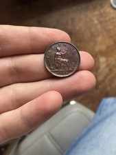 1860 Victoria Bun Head Farthing Cleaned Deep Tone