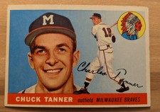 1955 Topps #161 Chuck Tanner Rookie Card, Excellent EX Condition. rookie card picture