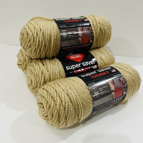 Lotto di 4 colori filati grossi cuore rosso super risparmiatore - camoscio beige Buff - Foto 2 di 6