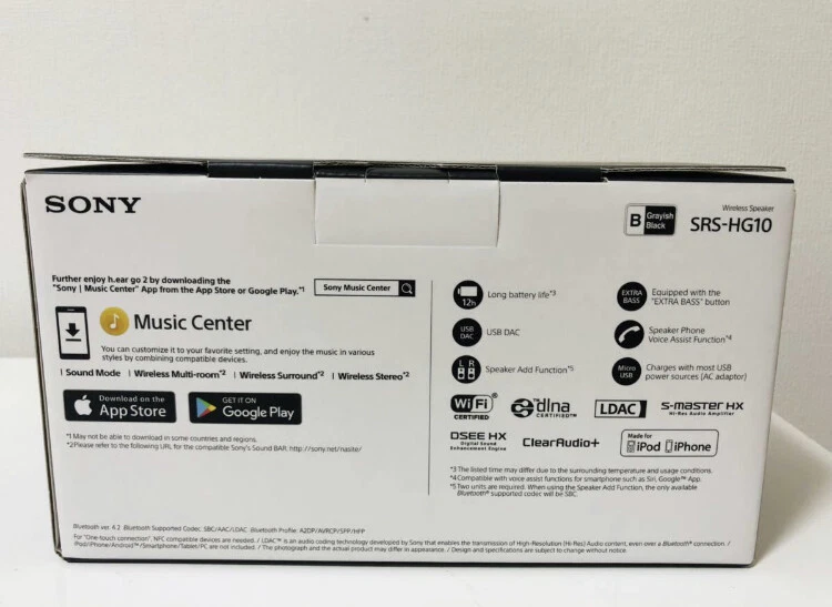 Sony wireless portable speaker SRS-HG10 B black Bluetooth / Wi-Fi