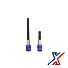 Set of 2 Quick Release Magnetic Bit Holder (2.5" & 4" Blue) (1 Set) by X1 Tools