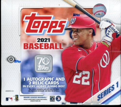 2021 TOPPS SERIES 1 JUMBO BASEBALL SEALED BOX 10 PACKS, 46 CARDS PER PACK (READ)