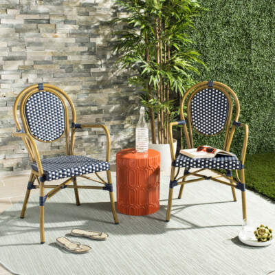 SAFAVIEH Outdoor Collection Rosen French Bistro Arm Chair
