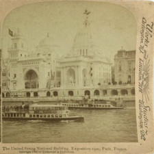 Stereoview Photo United States National Building Paris Expo 1900 Underwood