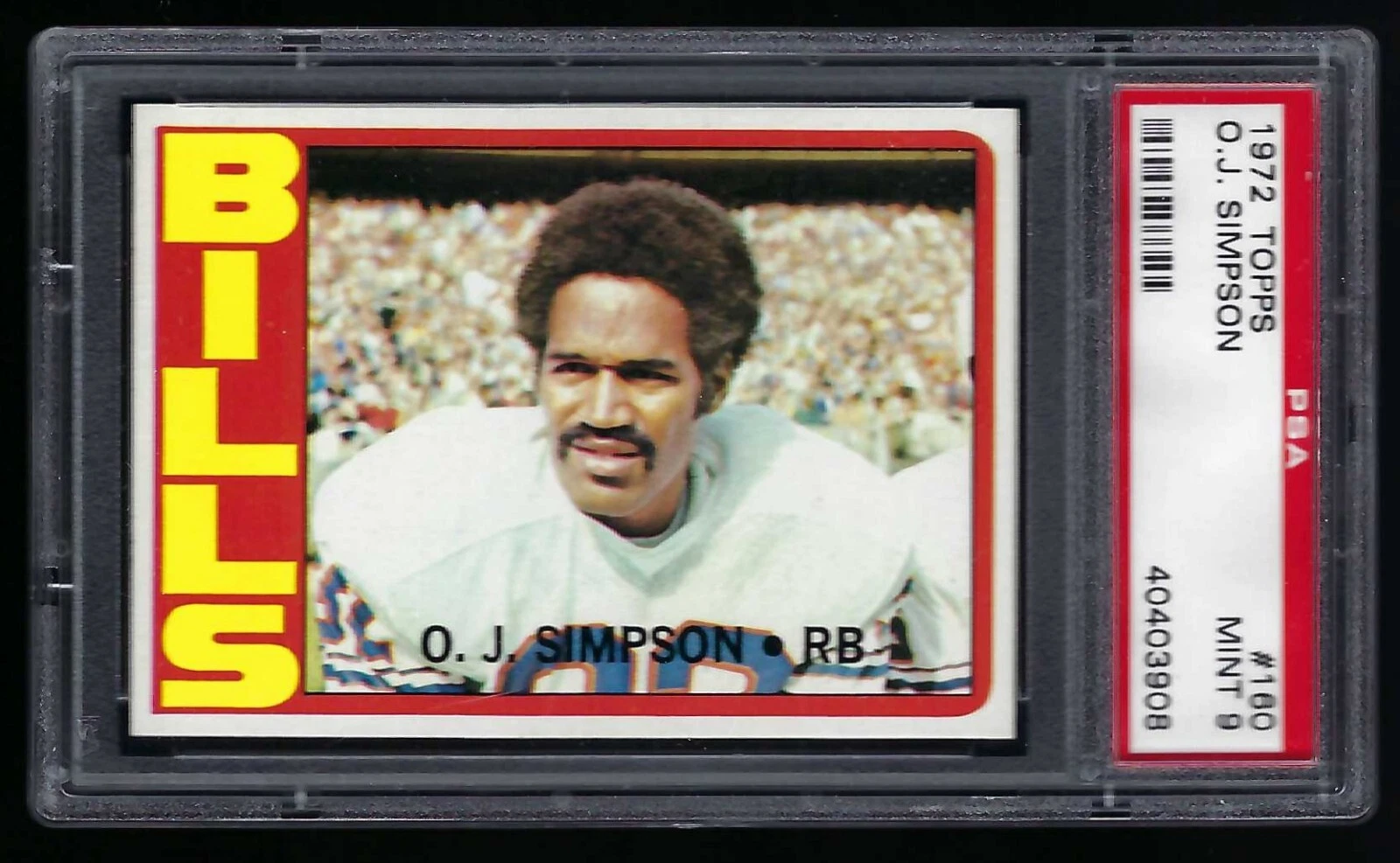 1972 Topps #160 O.J. Simpson PSA 9