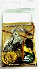 AMULET TALISMAN OF MONEY W/QUARTZ STONES-AMULETO TALISMAN VEN DINERO (5007)