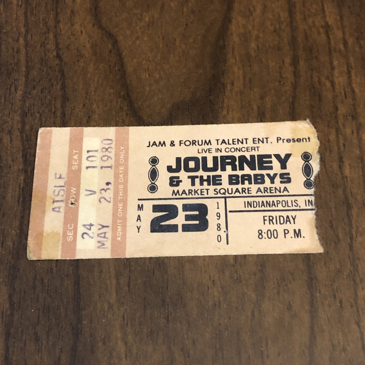 1980 Journey Concert Ticket Stub Market Square Arena Indianapolis 
