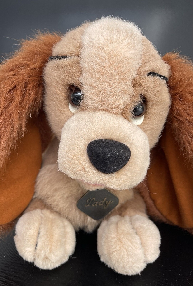 Vintage Walt Disney Lady the Tramp Soft Lady Toy with Metal Collar Tag 18