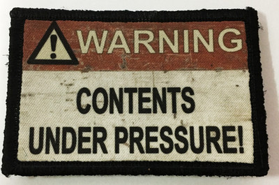 #ad Warning Contents Under Pressure Morale Patch Tactical Army Military Hook Flag $7.99