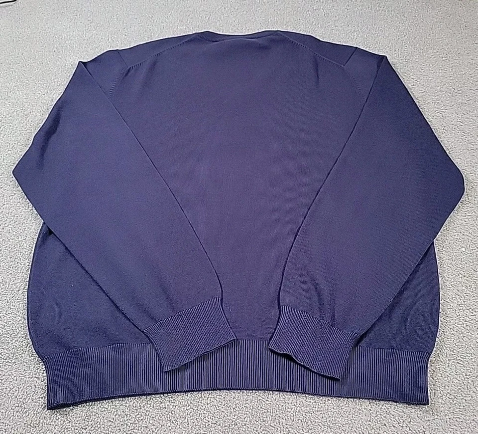Brooks Brothers Country Club Men's Silk Blend V-Neck Sweater PURPLE • XL - Image 2 of 4
