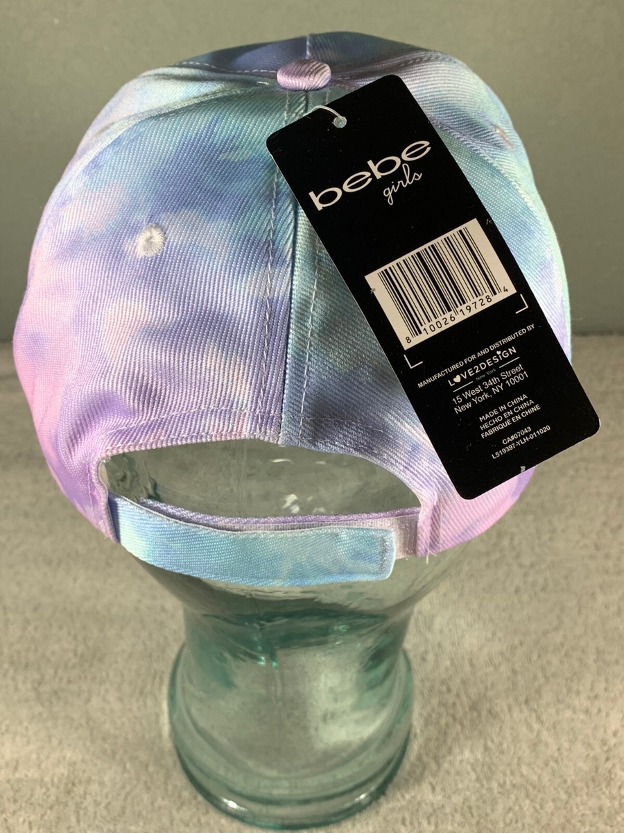 NWT New Bebe Girls Sparkly Pink Blue White Hat Adjustable