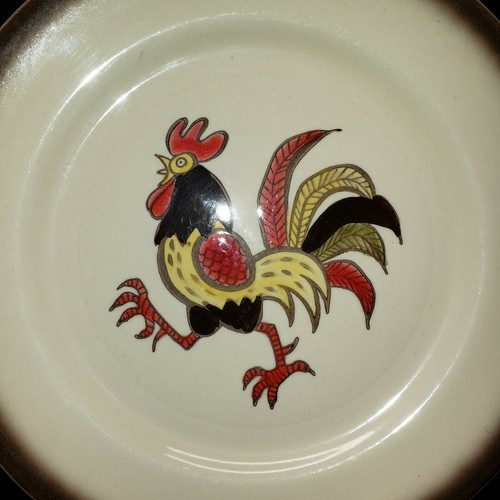 Piatto gallo rosso Metlox Poppy Trail vintage anni '50 dieci pollici - Foto 2 di 8