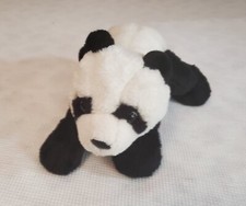 FAO Schwarz Panda Bear Plush Laying Down 14" Black White Soft Floppy Toy Lovey