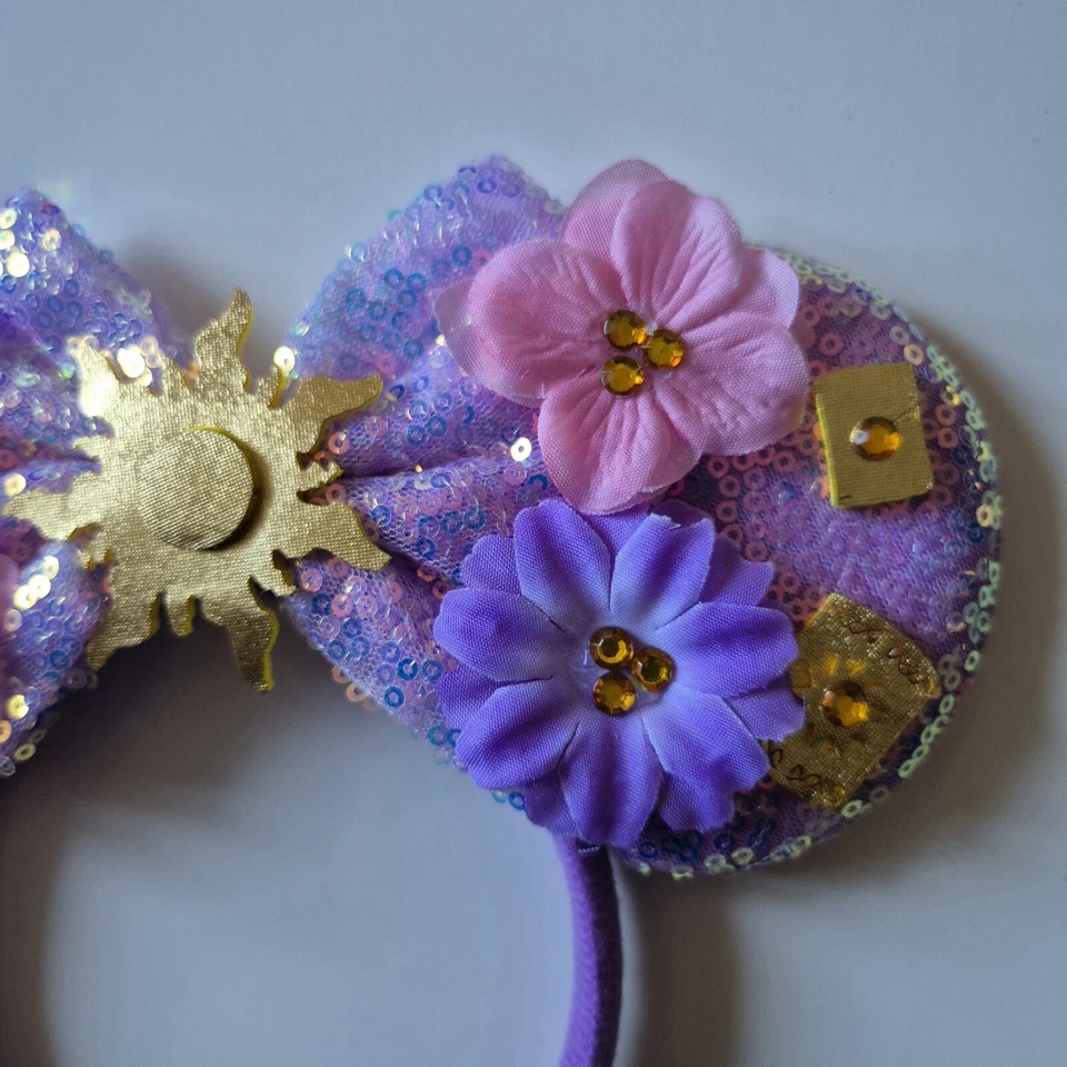 Tangled Rapunzel Pascal Disney princess headband Minnie Mickey Mouse ears bow - Image 4 of 4