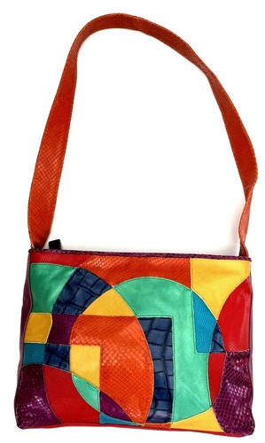 Coach Pencil Case with Strawberry Print Gold Chalk Multi-Color