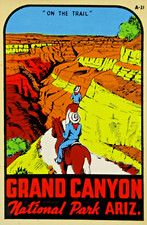 Vintage Grand Canyon National Park Water Decal Travel Souvenir Original 1950-60s