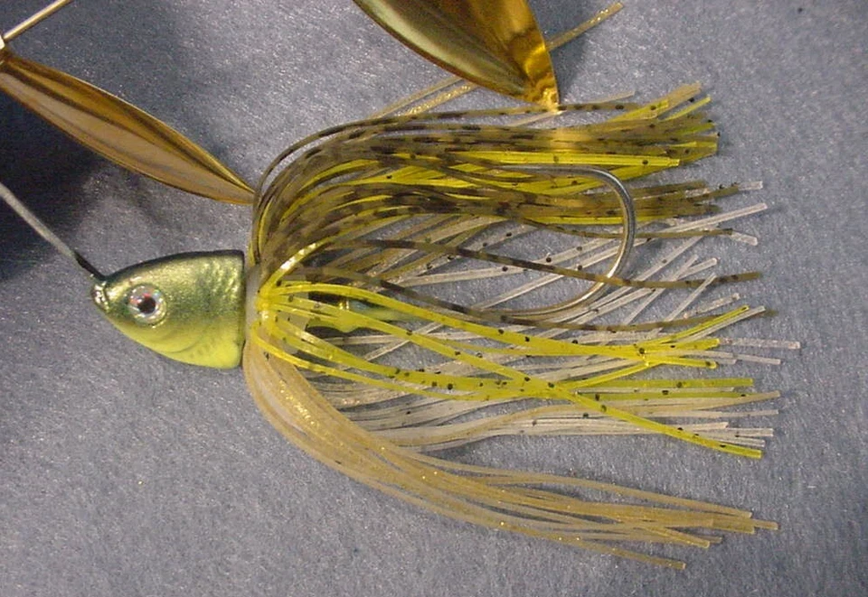 Lote de 2 Pro Assassinator 3/8 OZ Spinnerbait DWG-EGT Elite Golden Tiger Foto 3 de 4