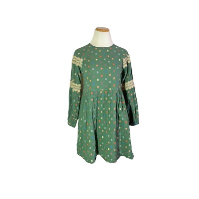 Anthropologie Ro & De Size XS Isabetta Green Minidress Lace