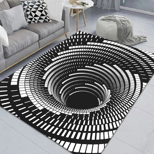 3D Vortex Illusion Carpet Entrance Door Floor Mat Abstract Geometric Optical - Picture 22 of 42