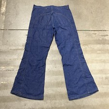Vintage 70s Bell Bottom Jeans Hippie Wide Leg Dark Denim USA Made 34 X 32