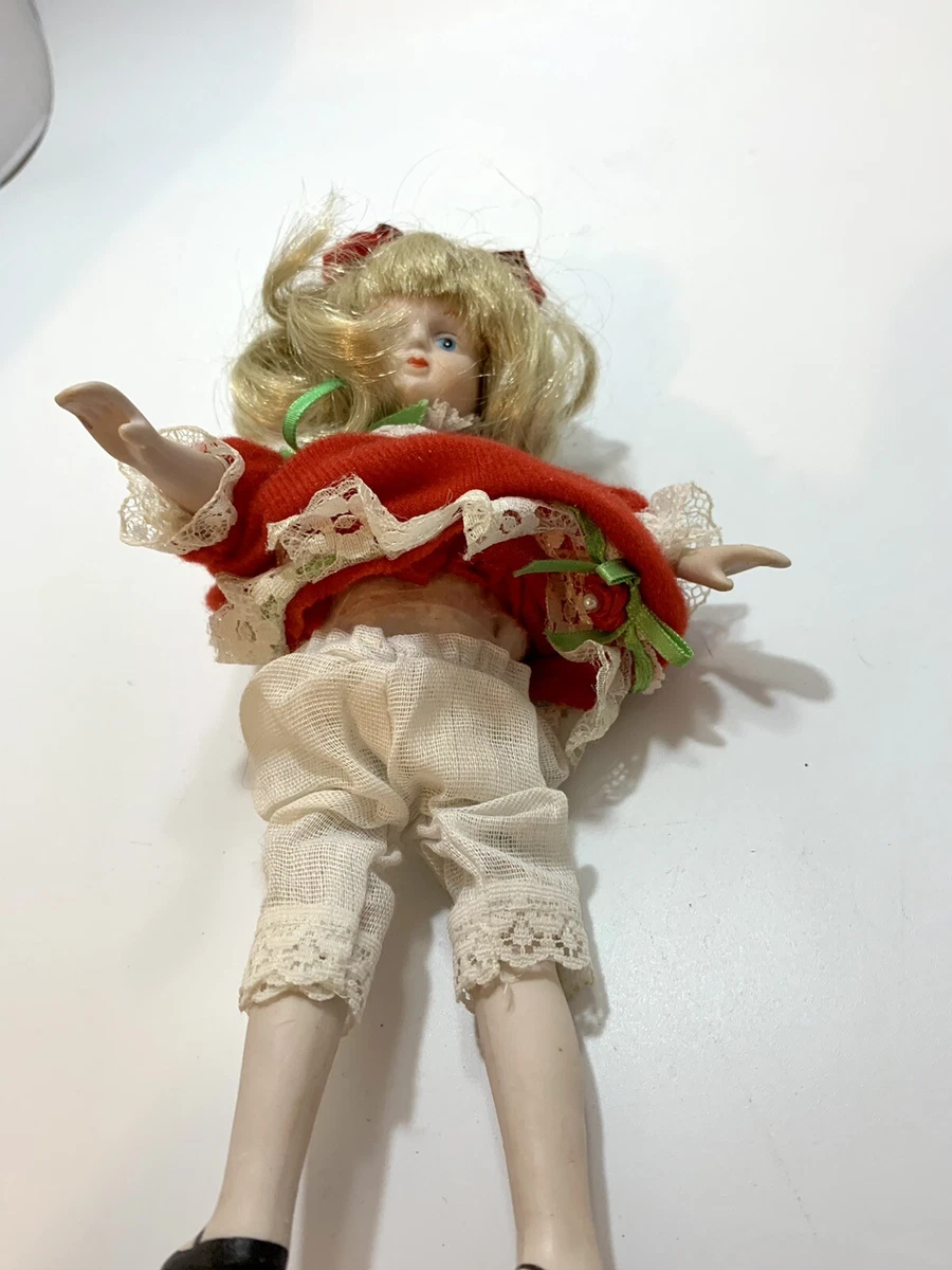 VTG Capodimonte 8 Porcelain Doll Belinda Red White Outfit Italy w