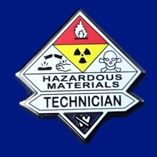 HAZARDOUS MATERIALS TECHNICIAN:  1-1/8" Size, Blk-nickel Plated, Item #990