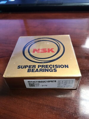 NSK super precision bearing 40TAC72BSUC10PN7B (40TAC72B) 40mm ID x 72mm OD
