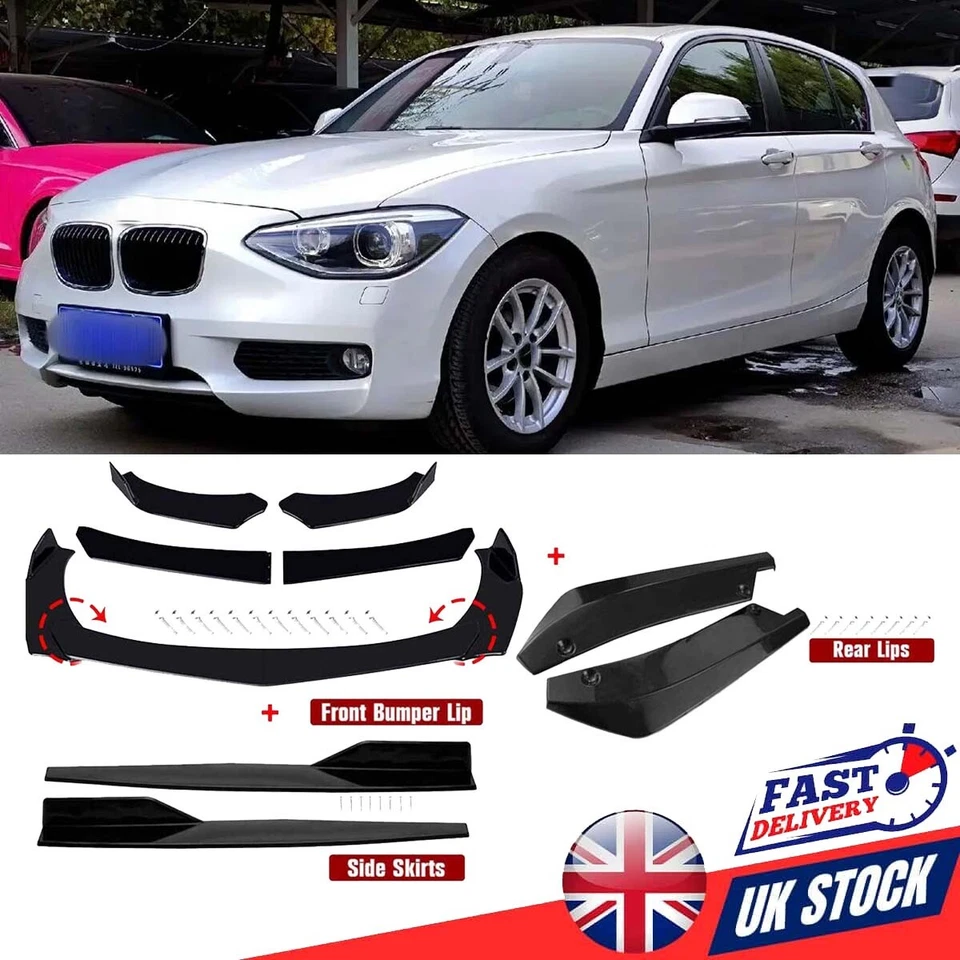 BETTERTIME11 For BMW 1 Series F20 F21 04-22 Side Skirt+Rear Lip+Front Bumper Spoiler Splitter