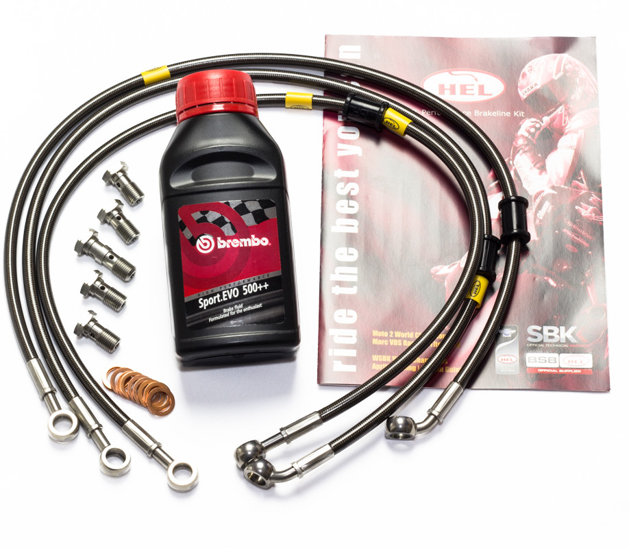 Kawasaki ZX6R Ninja 14 Front and Rear Brake Lines Hel