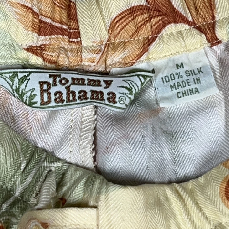 Calça Tommy Bahama Feminina Média Amarela Seda Floral Lounge Cordão Tropical - Imagem 3 de 4