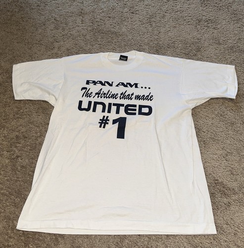 Vintage Pan American Airways System Shirt Men's XL Pan Am 80s Airline Plane Tee