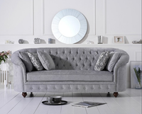 Chesterfield Sofa Couch Polster Stoff Leder Couchen Polster Garnitur 3 Sitzers