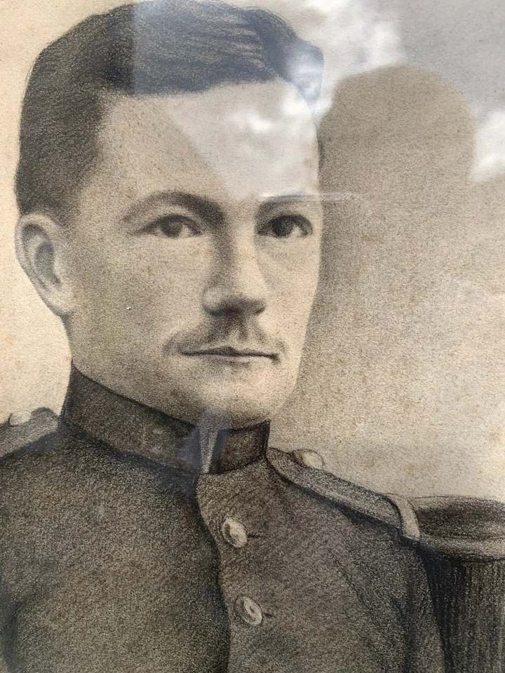 Dessin signé 1905 portrait d"un officier MILITAIRE première guerre mondiale - Photo 2/4