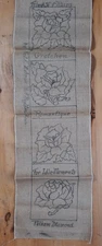 Pearl McGown Hooked Rug Burlap Pattern #38 4-Roses Unused 36x7 Unused