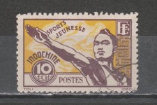 timbre d' Indochine oblitéré N° Y. & T.  284 avec cachet rond