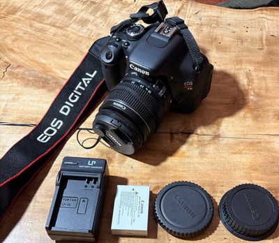 Canon EOS Rebel T3i Digital SLR Camera 18MP with 18-55mm Lens, Battery, Charger