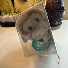 RazBaby Raz Buddy Monkey Tan Jollypop Plush Pacifier Holder Soothie Paci Holder