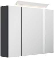 Badezimmer Spiegelschrank 3-TüRig Led-Lampe 80 Cm Grafit Badschrank BadmöBel