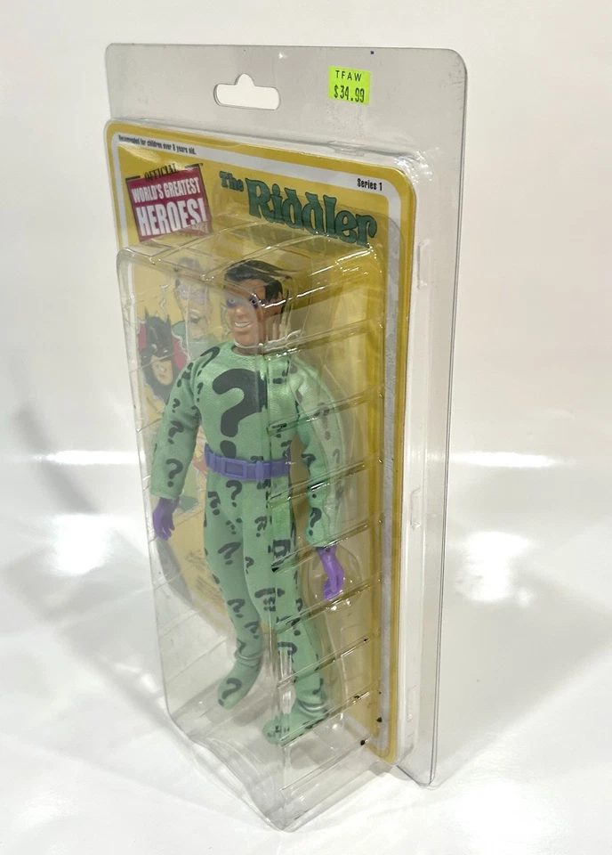 Figura de acción The Riddler 8" Villain Worlds Greatest Heroes Batman 66 Mego Cloth Foto 2 de 4