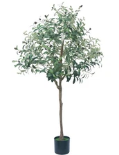 Artificial Olive Tree, 5FT Fake Olive Plant in Pot, Tall Faux Silk Plant, Fau...