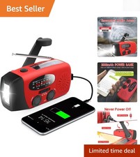 All-in-One Hand Crank Radio with 2000mAh Battery - Emergency Ready  Portable